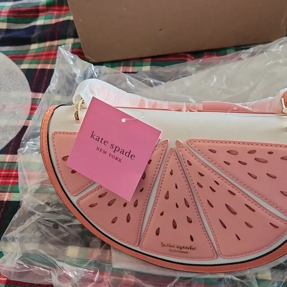 Kate Spade Pink Squeeze Wicker Leather 3d Grapefruit Crossbody Bag NWT - Picture 5 of 5